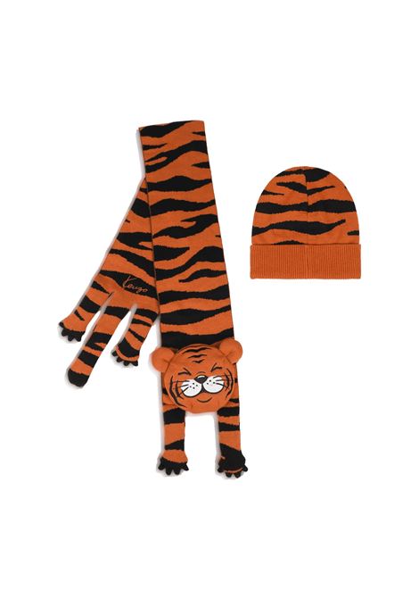 Cappello e sciarpa stampa tigre KENZO KIDS | K62152E10